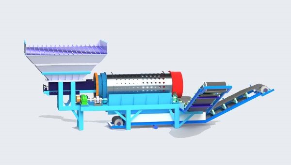Ruijie high quality mobile drum screen for ore processing