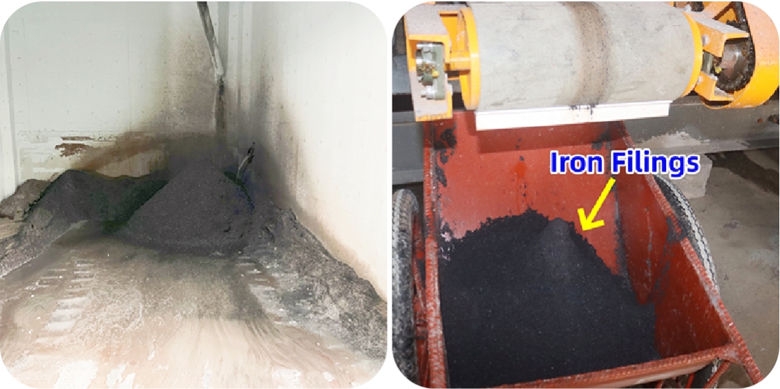 Iron Powder Magnetic Material is Sorted By the Permanent Magnetic Iron Separator 