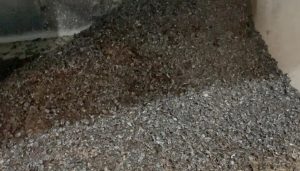 small iron pieces separated by the magnetic separation machine in IBA wet sorting project