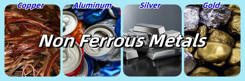 Non-ferrous metals that can be recycled by RUIJIE eddy current separator