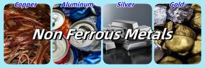 Non ferrous metals that can be recycled for reuse by eddy current separator
